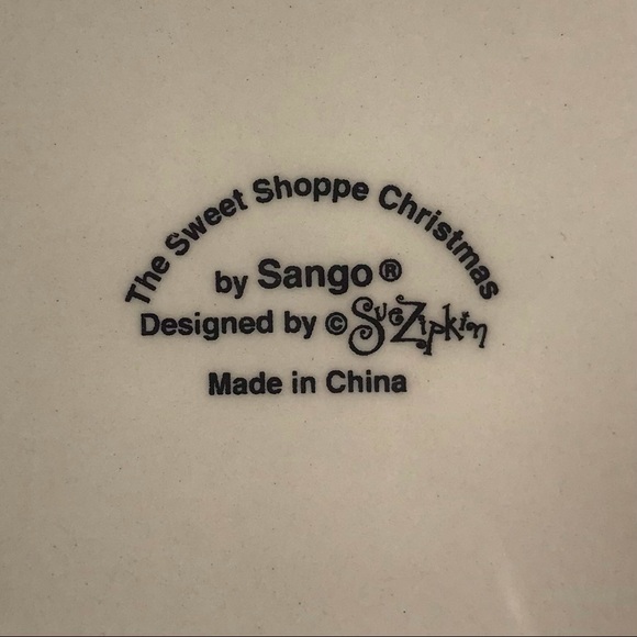 SANGO Sweet Shoppe Christmas Snowman by Sue Zipkin Square Candy Dish #0996-97 - Picture 4 of 7